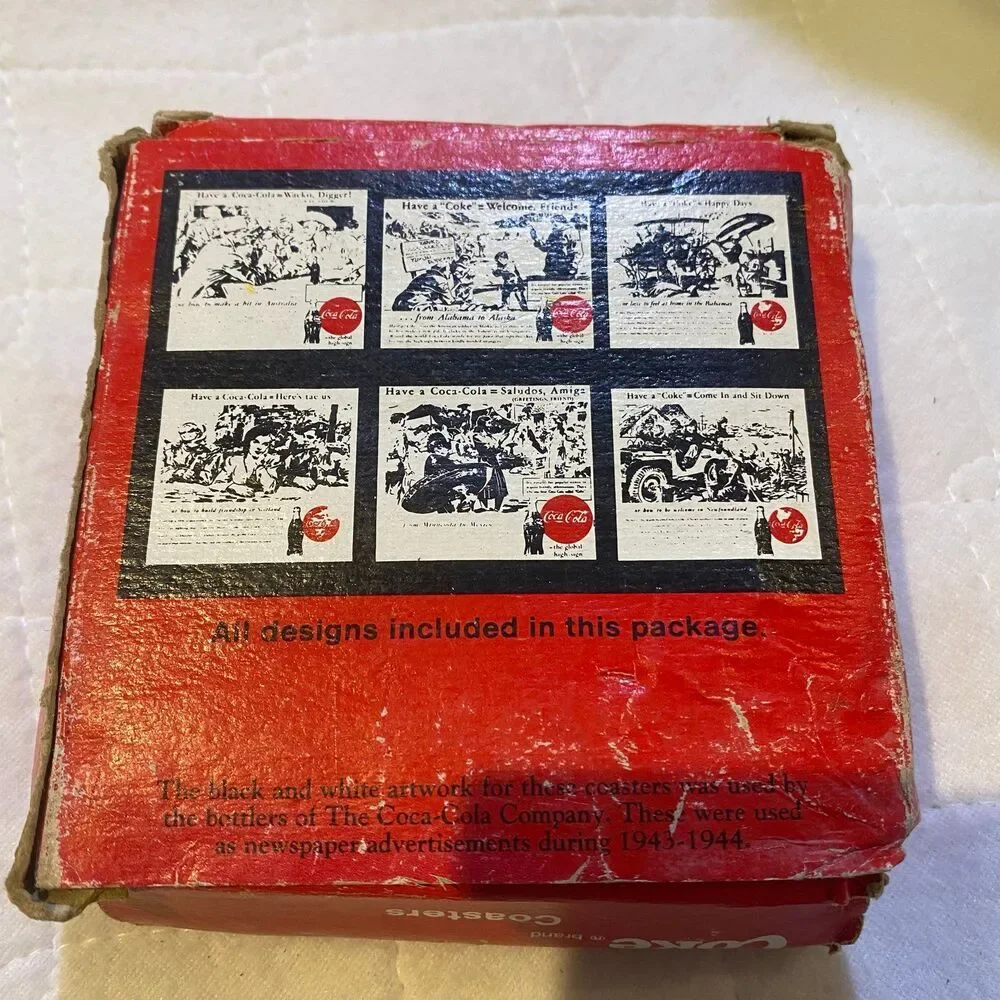 Six Assorted Coca Cola Coasters in Box